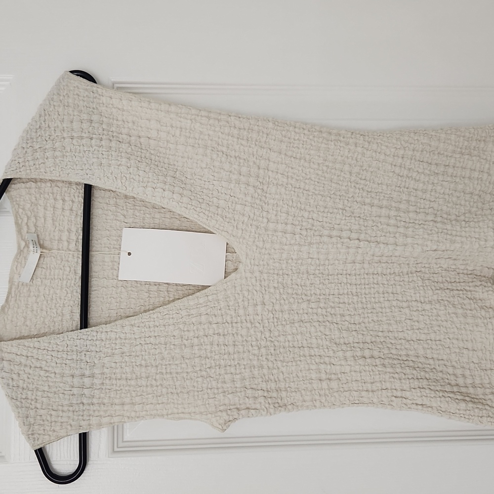 Zara Beige Textured Tank Top